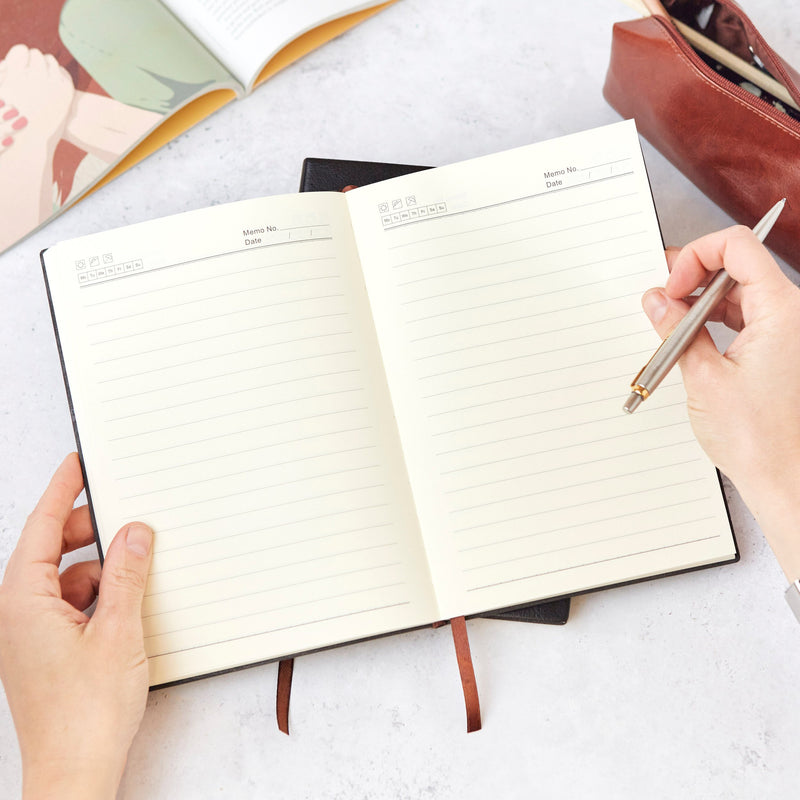 Gold Lettering Leather Notebook