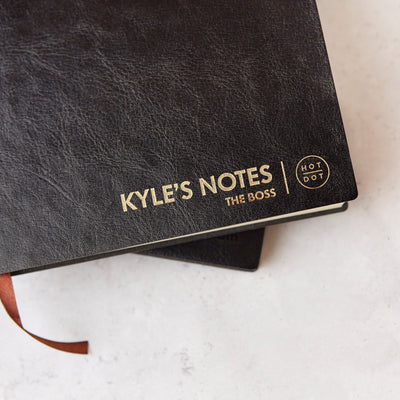 Gold Lettering Leather Notebook