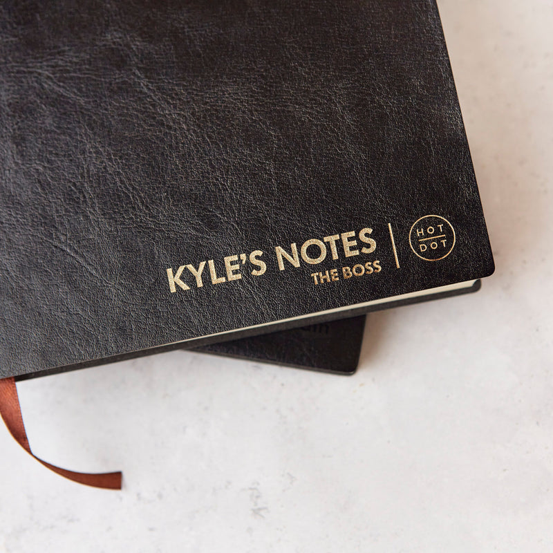 Gold Lettering Leather Notebook