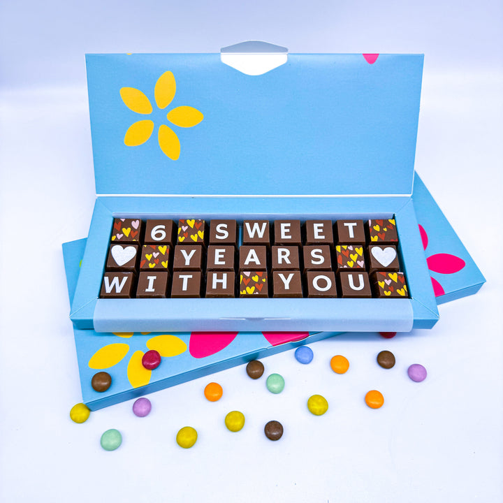 Personalised 6th Anniversary Belgian Chocolates