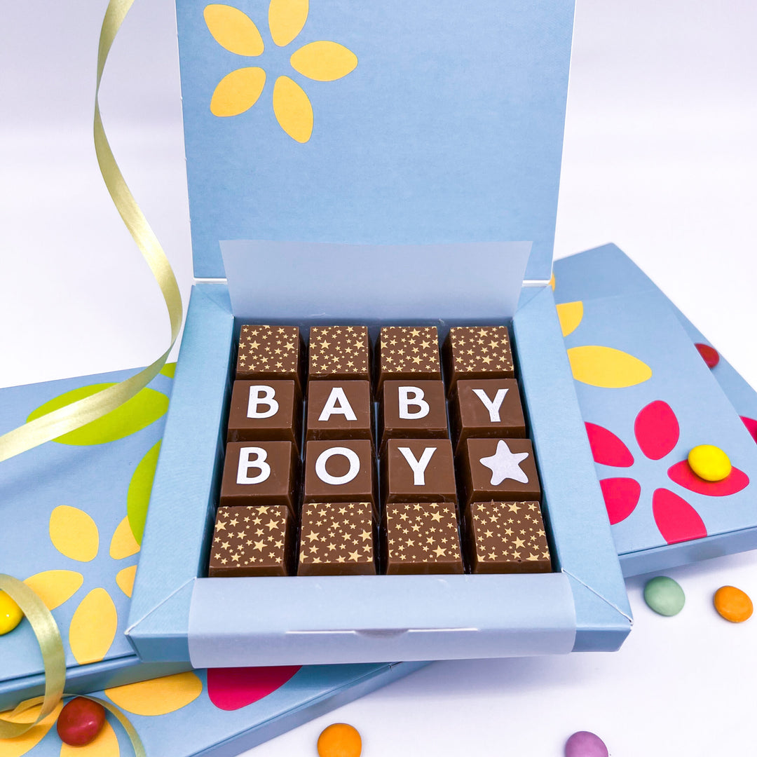 Personalised New Baby Boy Chocolate Treat