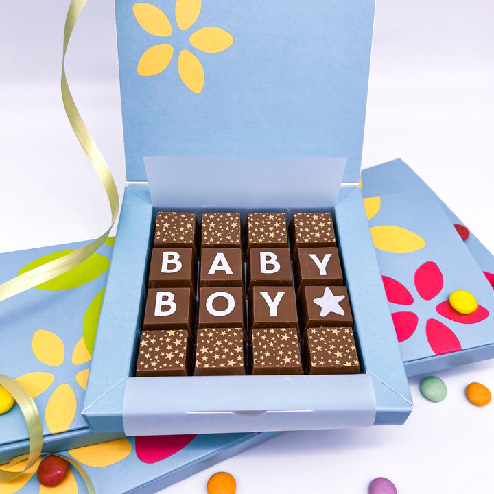 Personalised New Baby Boy Chocolate Treat