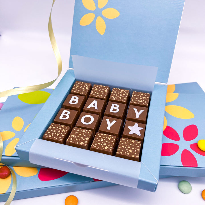 Personalised New Baby Boy Chocolate Treat