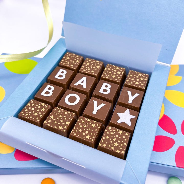 Personalised New Baby Boy Chocolate Treat