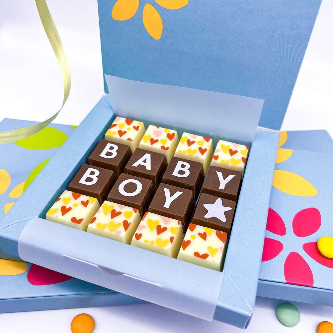 Personalised New Baby Boy Chocolate Treat