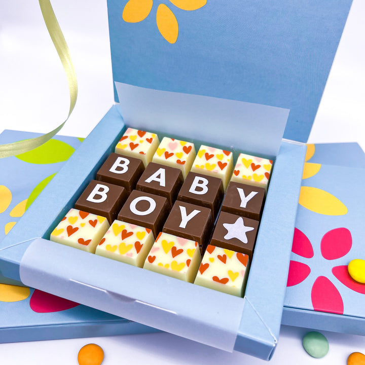 Personalised New Baby Boy Chocolate Treat
