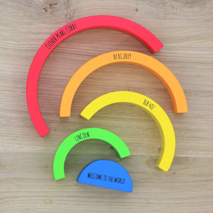 Rainbow Wooden Building Blocks