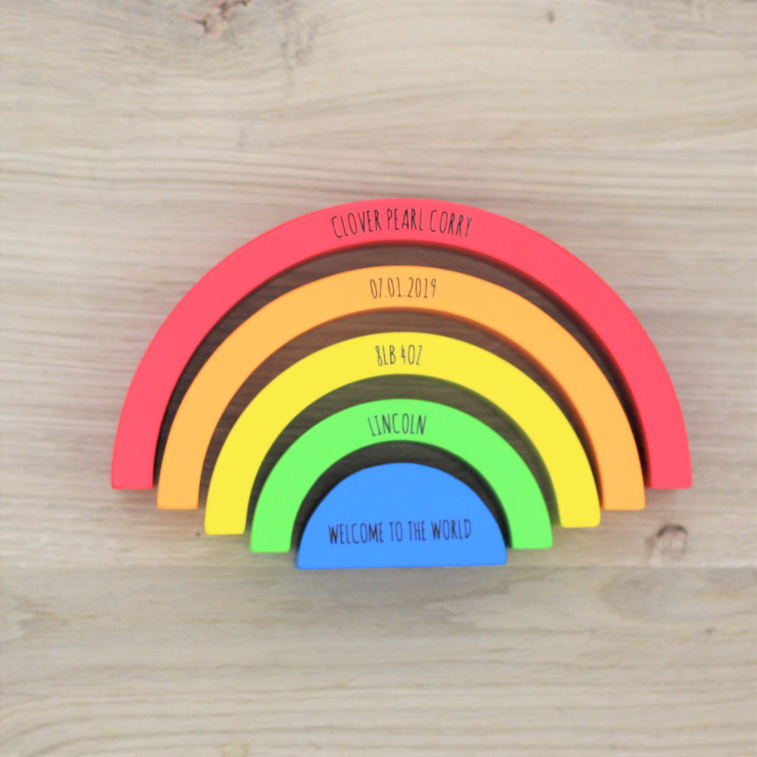 Rainbow Wooden Building Blocks