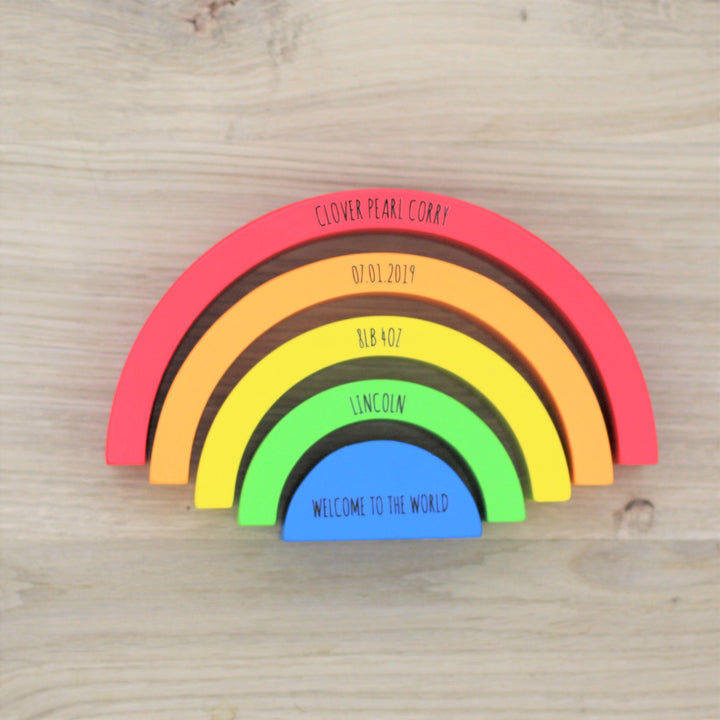 Rainbow Wooden Building Blocks