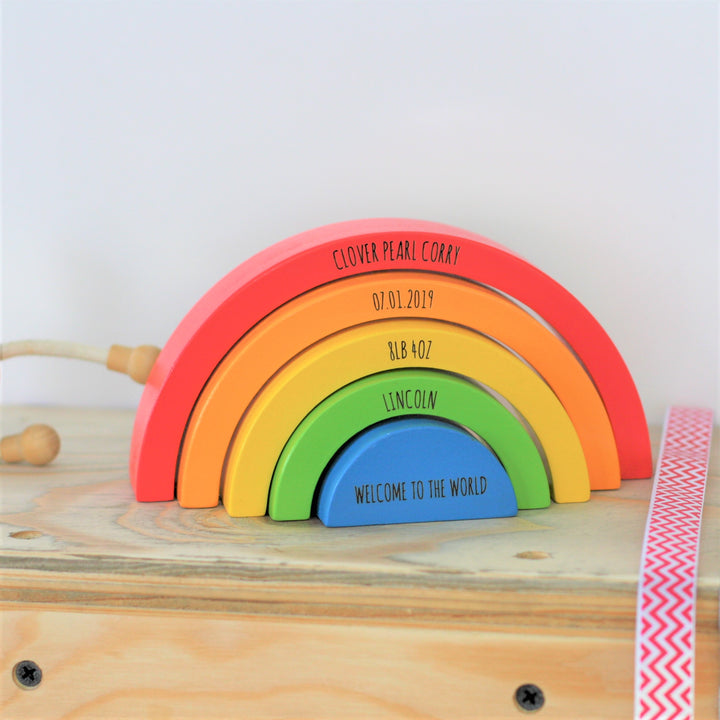 Rainbow Wooden Building Blocks