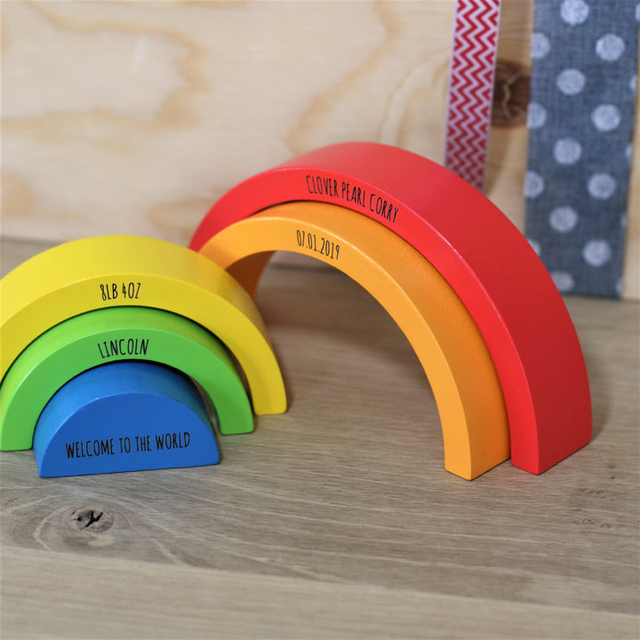 Rainbow Wooden Building Blocks