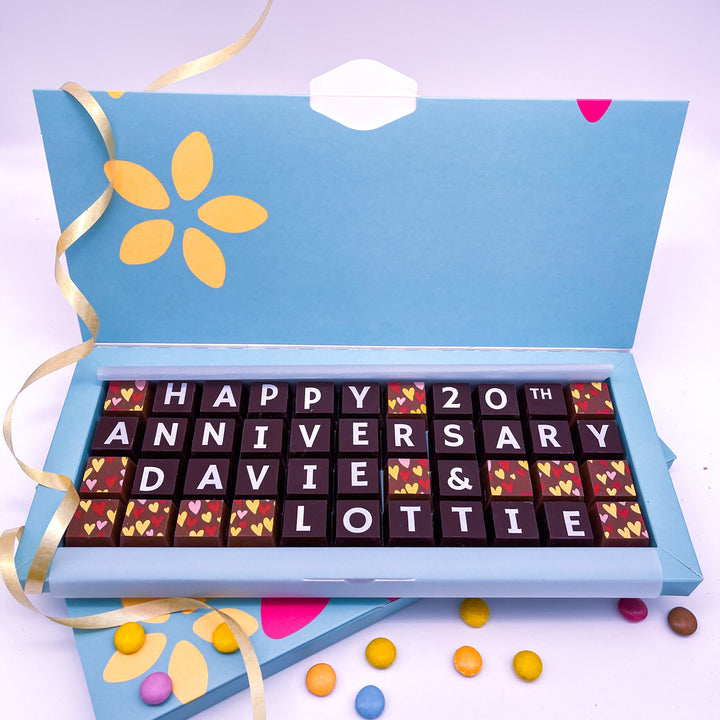 Personalised 20th Anniversary Belgian Chocolates