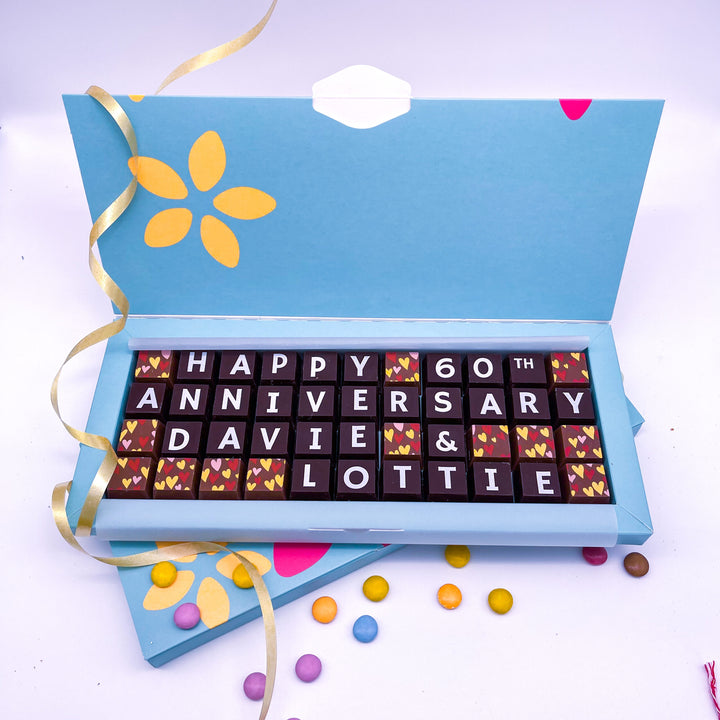 Personalised Diamond Anniversary Chocolate Letters