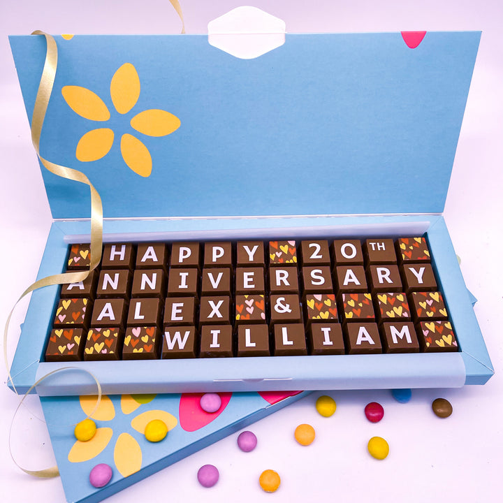 Personalised 20th Anniversary Belgian Chocolates
