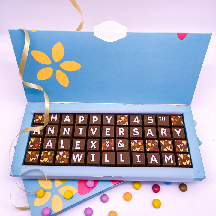 Personalised Sapphire Anniversary Belgian Chocolates