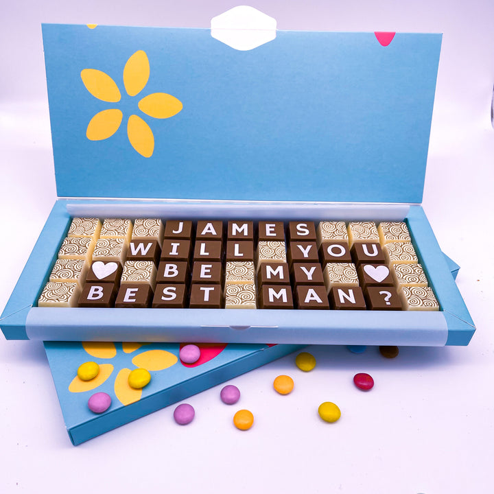 Personalised Be My Best Man Chocolate Letters