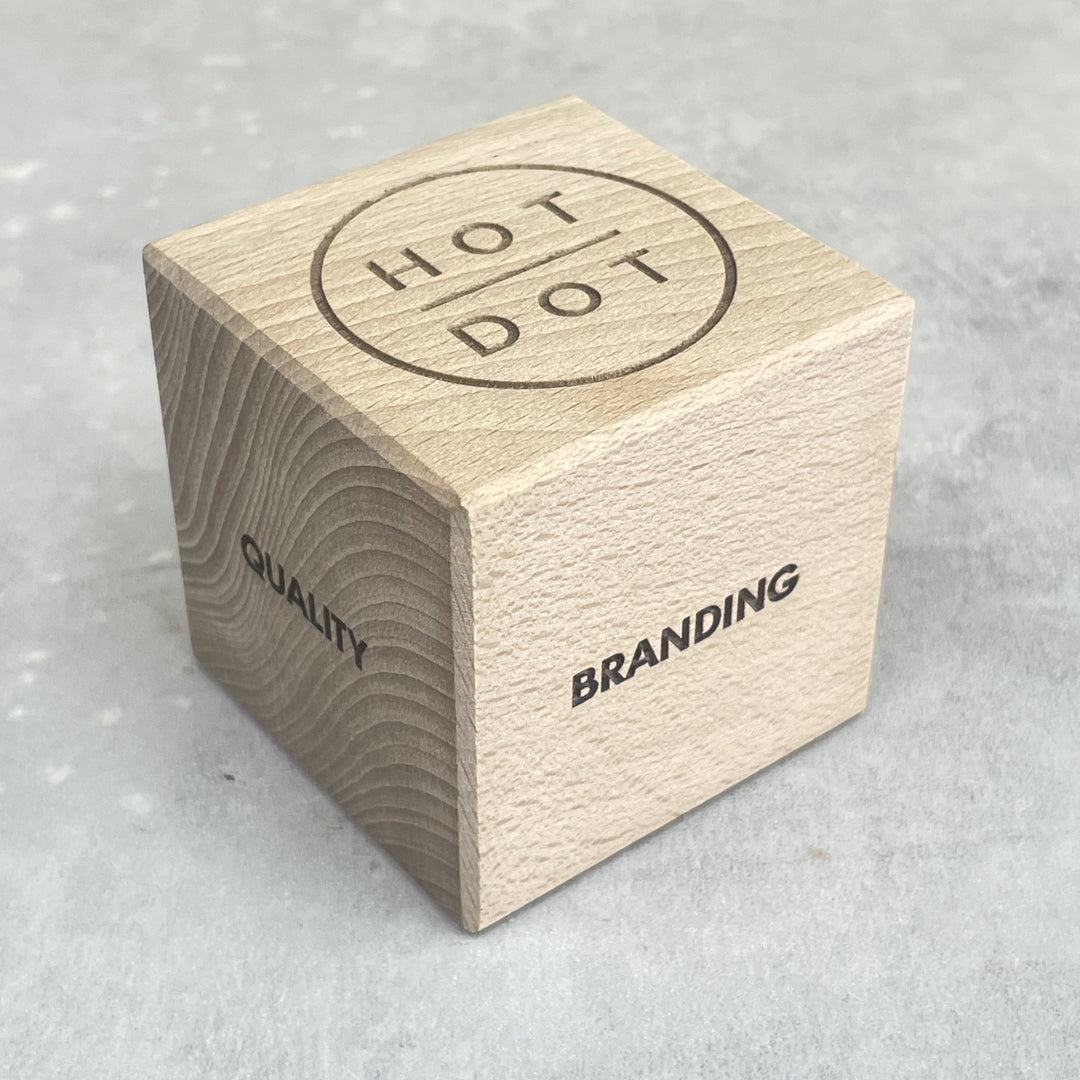 Personalised Wooden Branded Cube