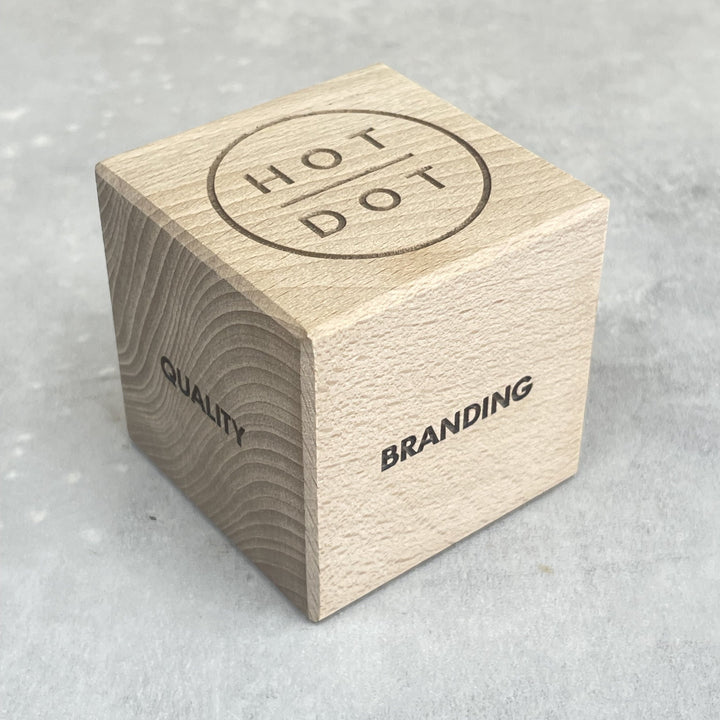 Personalised Wooden Branded Cube