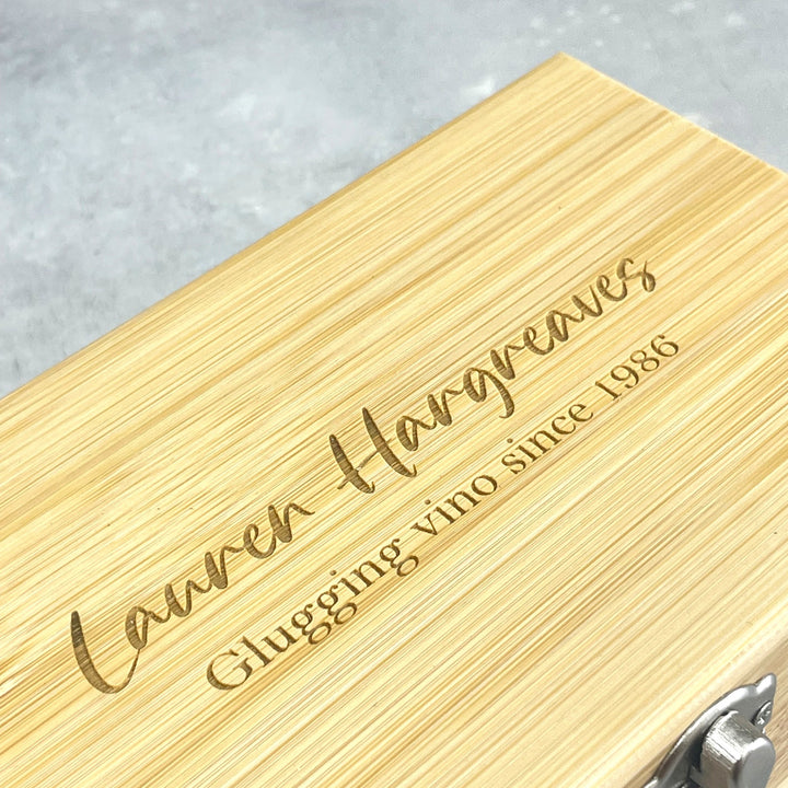 Personalised Wooden Wine Gift Set