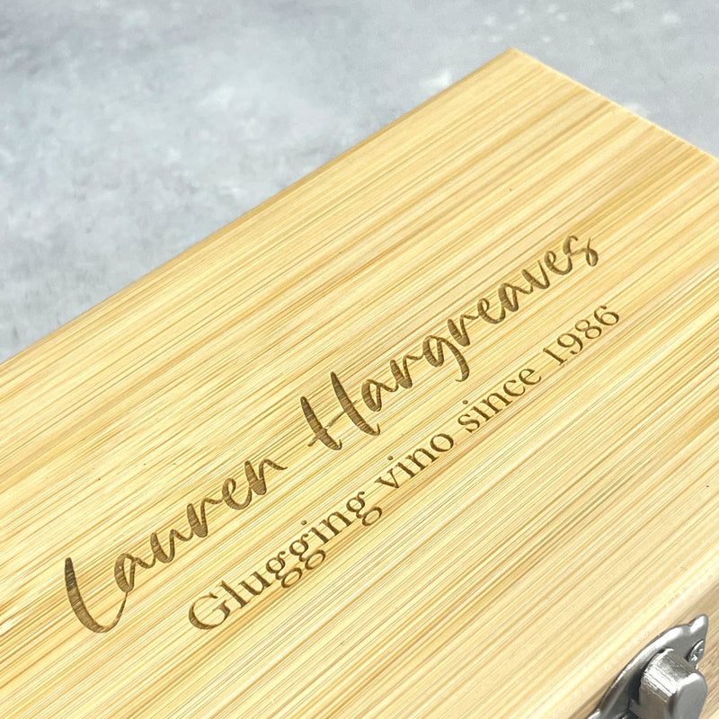 Personalised Wooden Wine Gift Set