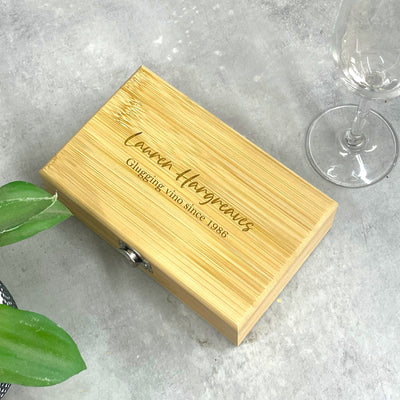 Personalised Wooden Wine Gift Set