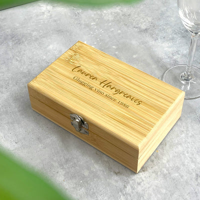 Personalised Wooden Wine Gift Set