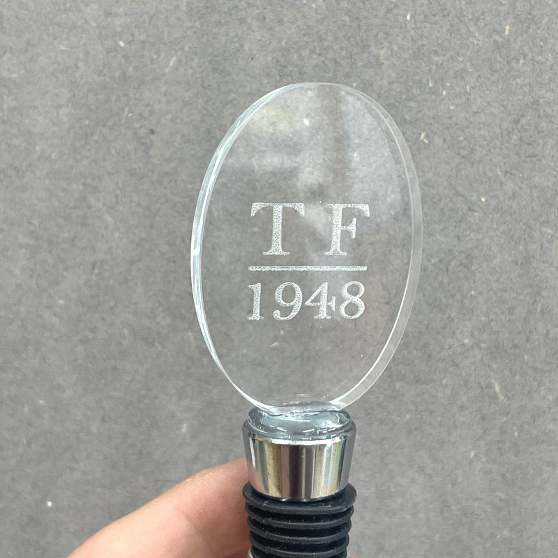 Personalised Glass Wine Bottle Stopper