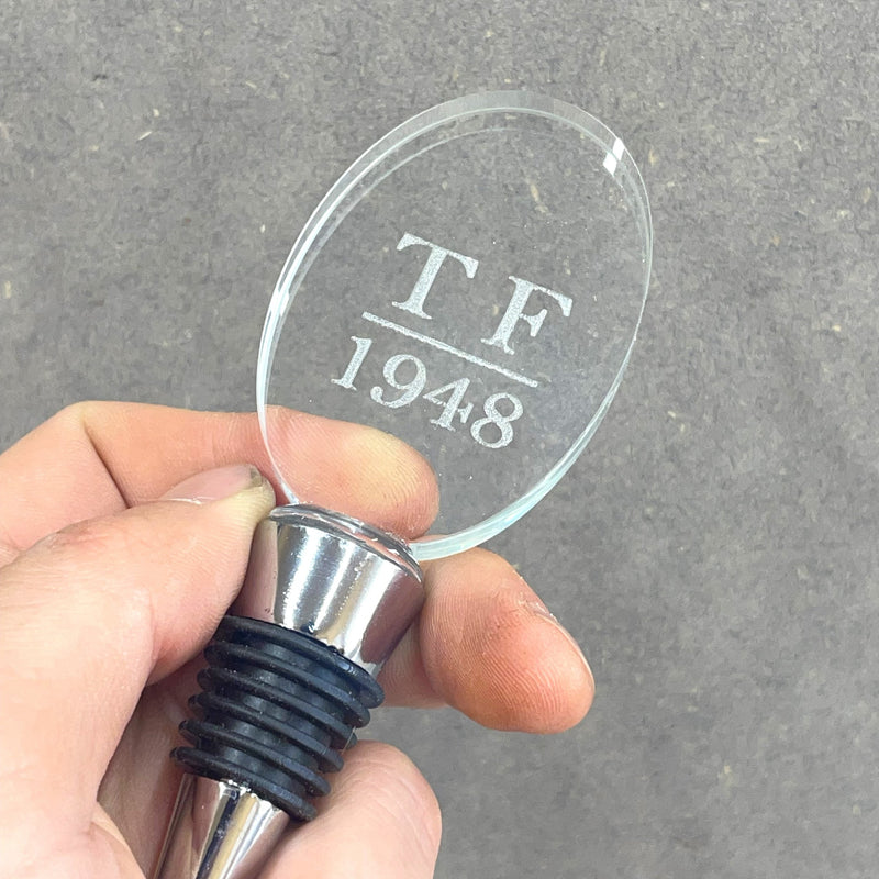 Personalised Glass Wine Bottle Stopper