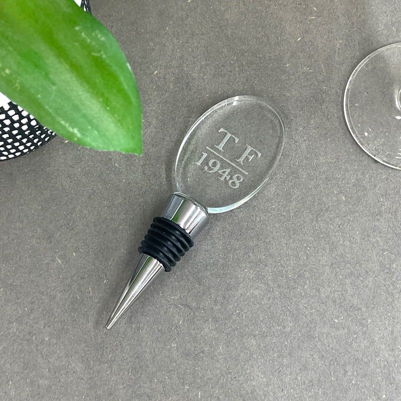 Personalised Glass Wine Bottle Stopper