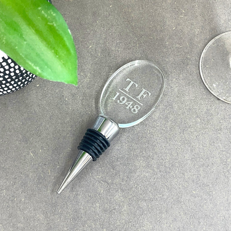 Personalised Glass Wine Bottle Stopper