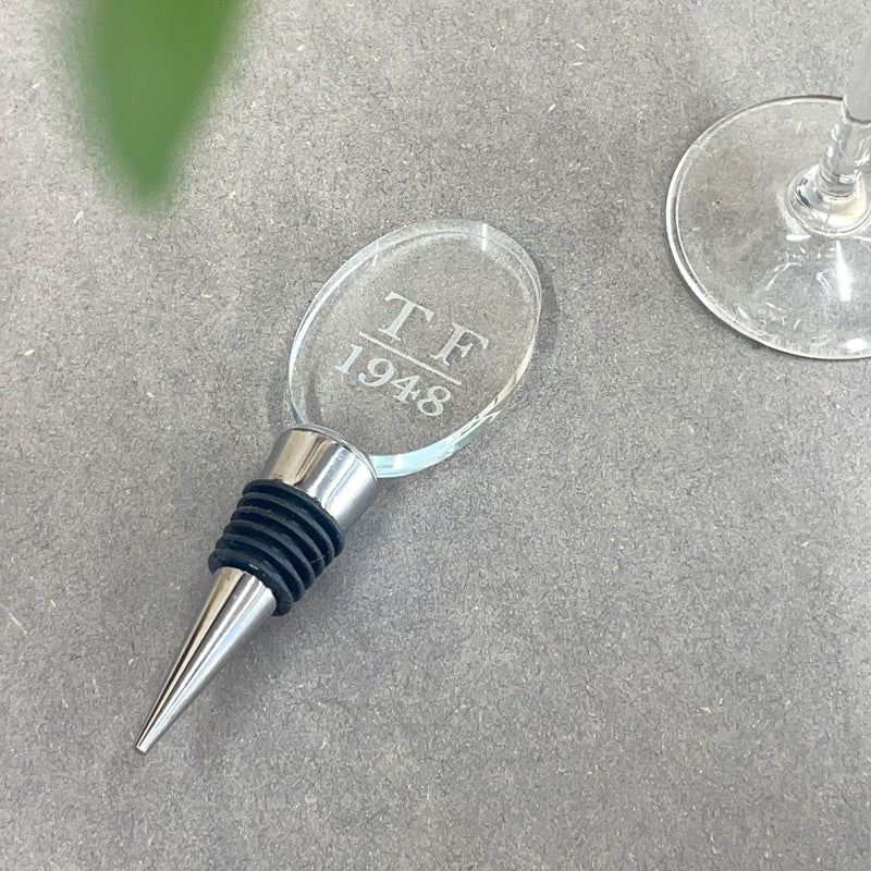 Personalised Glass Wine Bottle Stopper