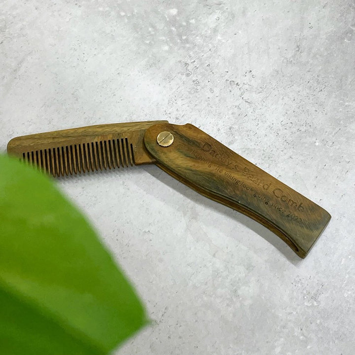 Wooden Folding Beard Comb