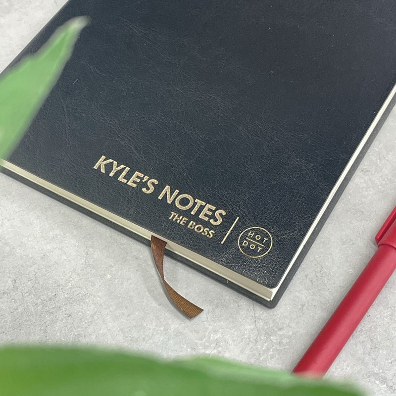 Gold Lettering Leather Notebook