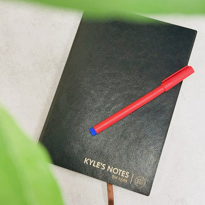 Gold Lettering Leather Notebook