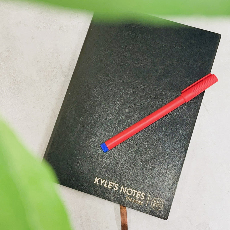 Gold Lettering Leather Notebook