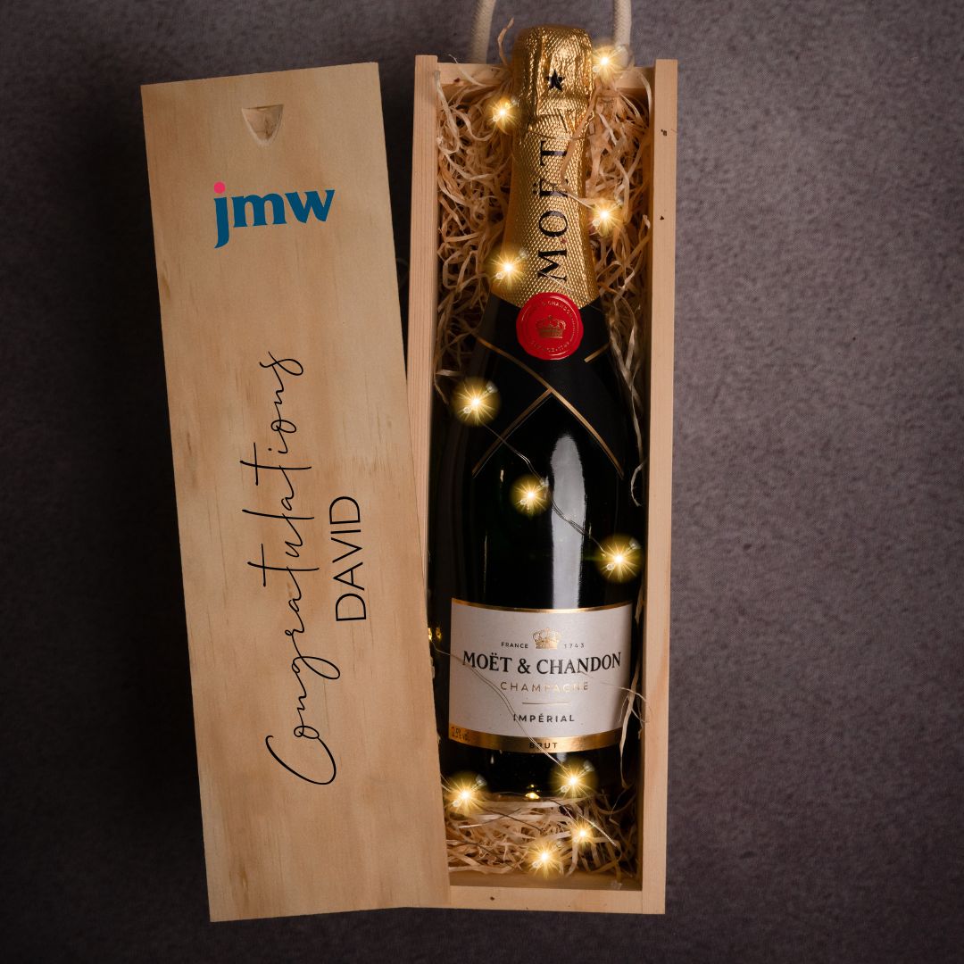 Personalised Champagne Gift Box With Company Logo