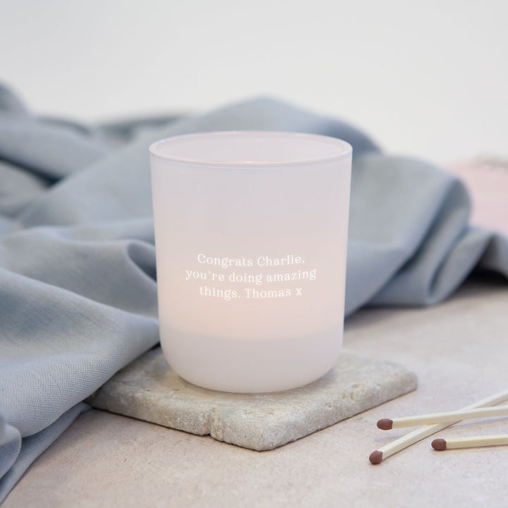 Personalised ‘Proud of You’ Tea Light Holder with Candles