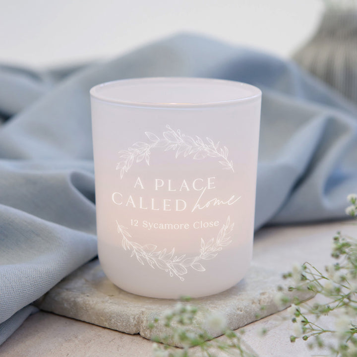 Personalised Botanical Tea Light Holder for New Home