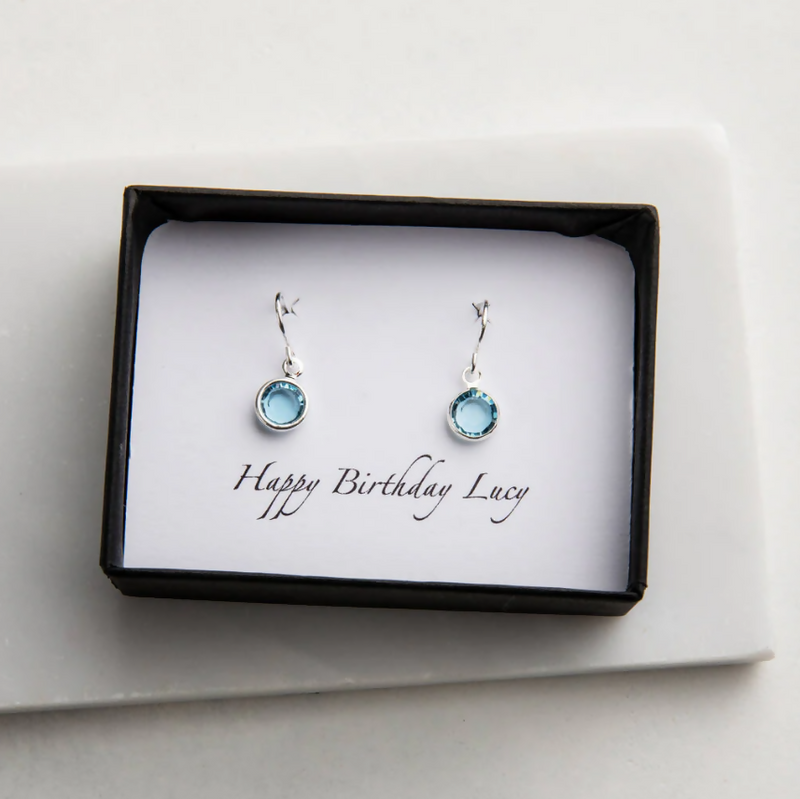 Personalised Swarovski Birthstone Earrings