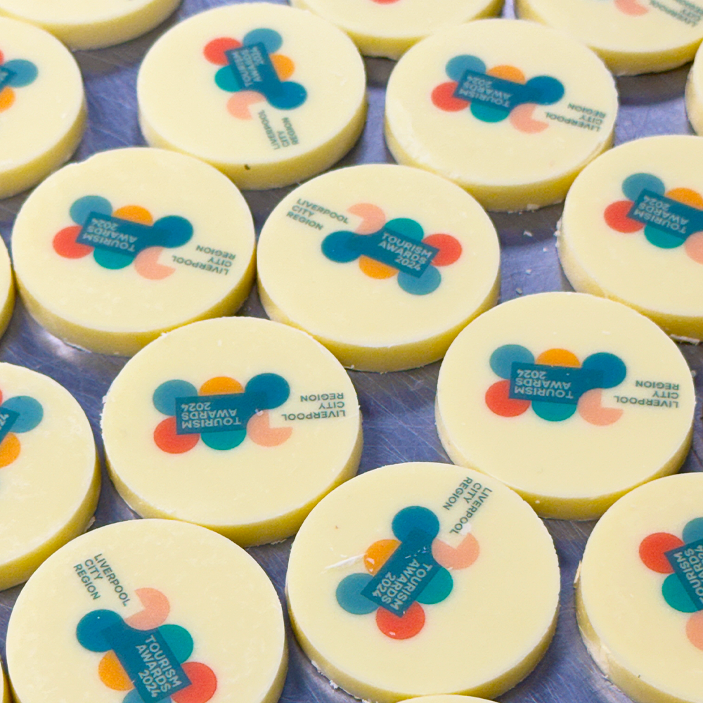 Personalised White Chocolate Corporate Toppers