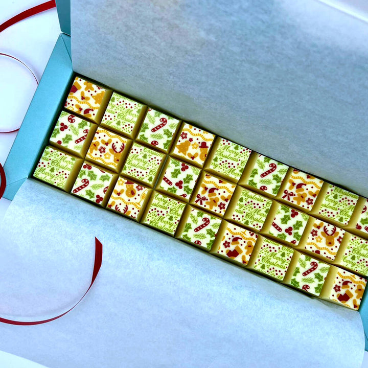 Festive Mosaic White Chocolate Gift Box