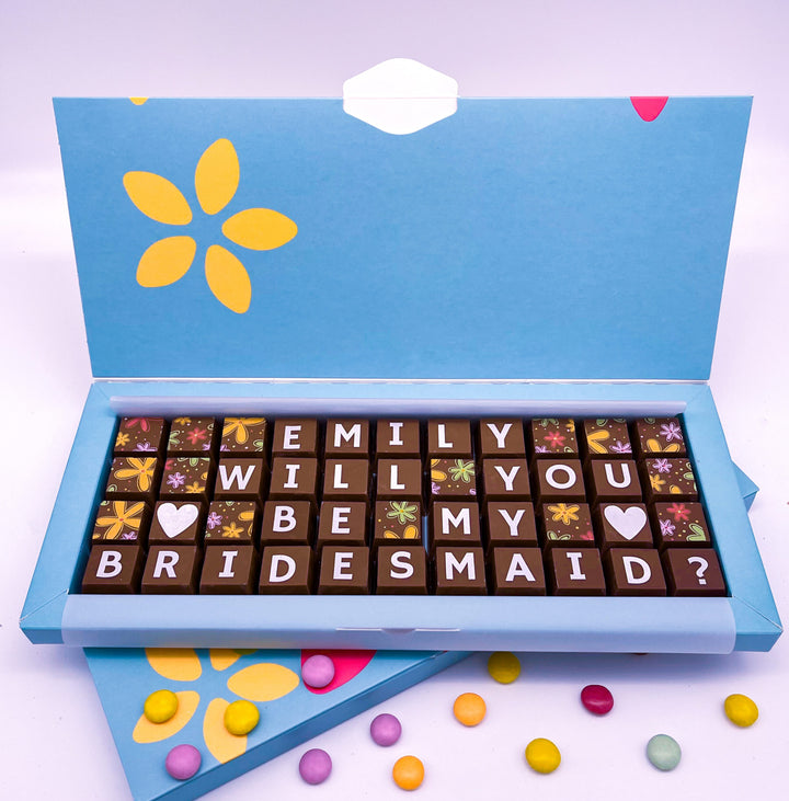 Personalised Bridesmaid Chocolate Proposal Gift
