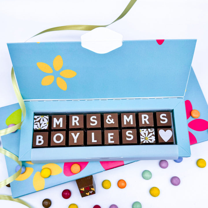 Personalised Mrs & Mrs Wedding Chocolate Box