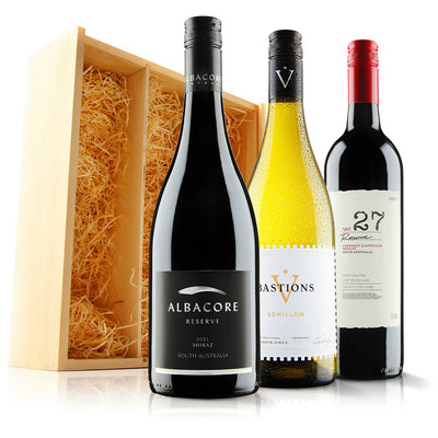 Luxury Wine Trio in Wooden Gift Box