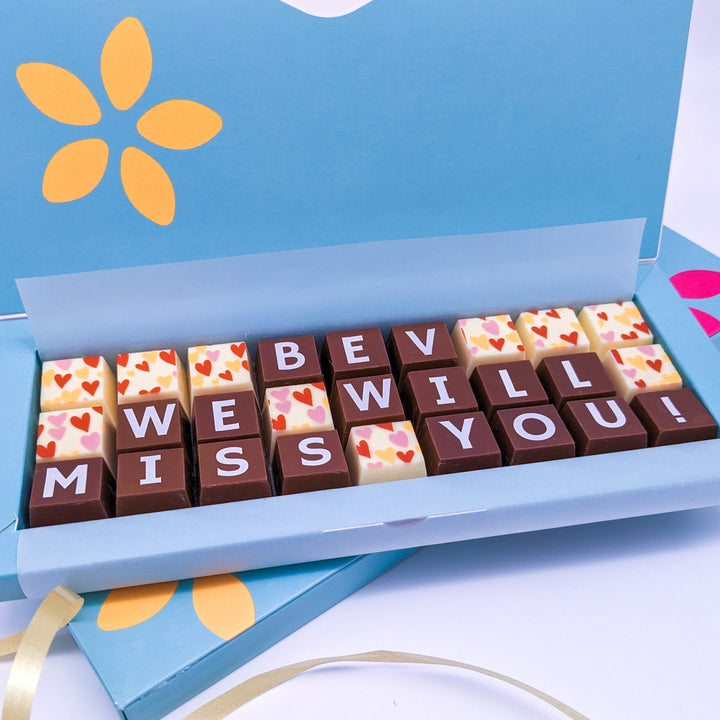 Personalised 'We Will Miss You' Chocolate Gift Box