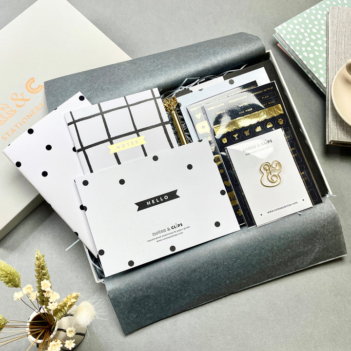 Black & Gold Stationery Set