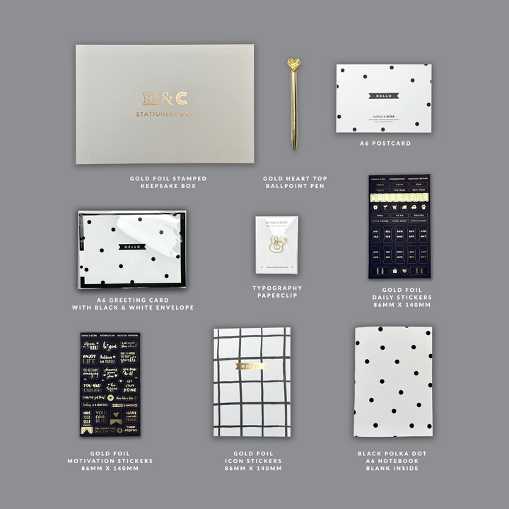 Black & Gold Stationery Set