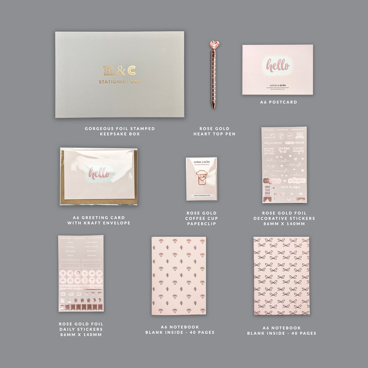 Rose Gold Stationery Gift Set
