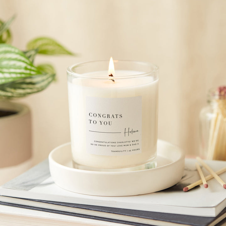 Minimalist Luxury Scented Candle – Congratulations Edition