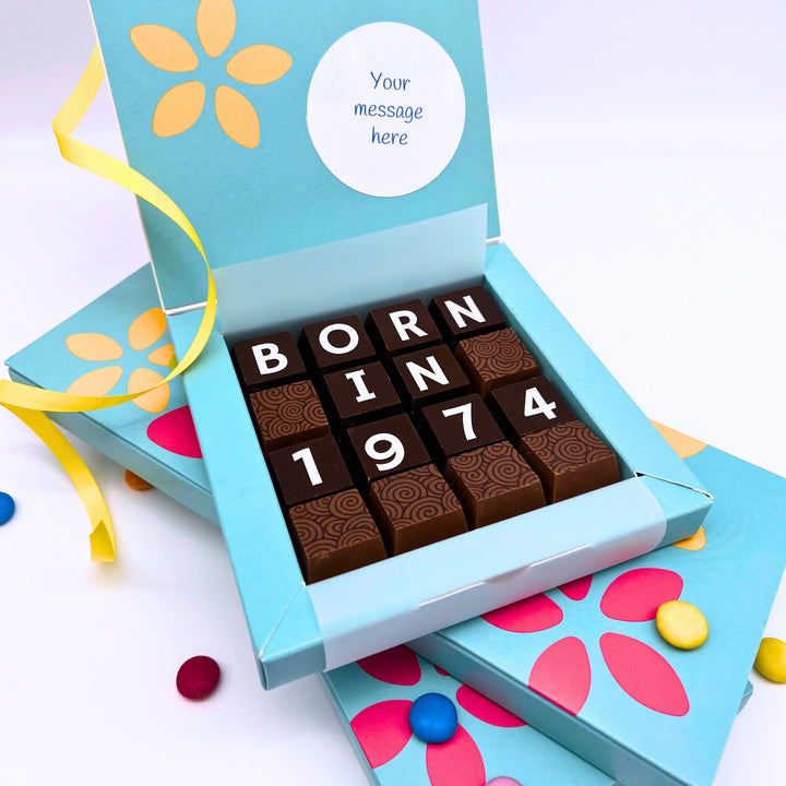 Personalised Year Of Birth Chocolate Birthday Box